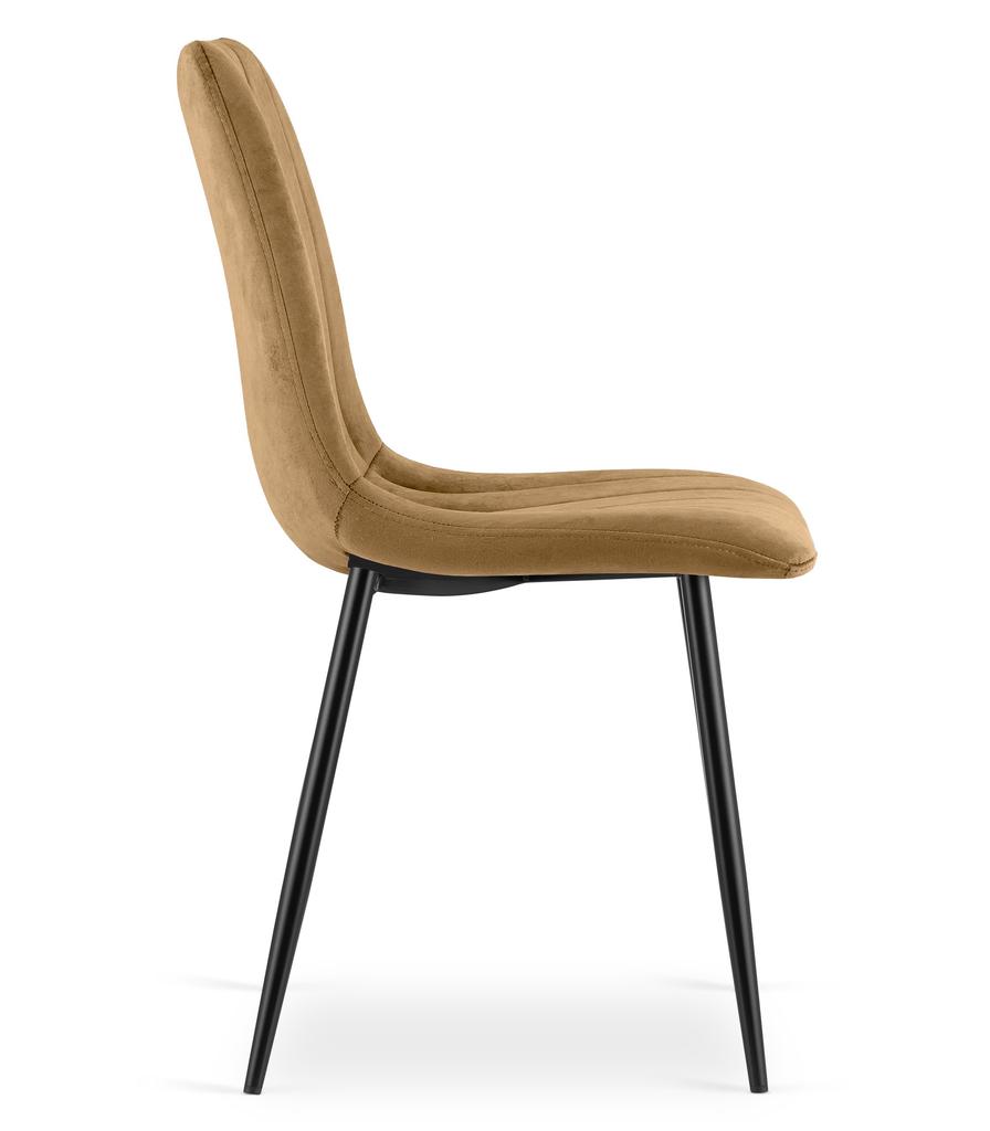 LAVA Chair - Brown Velvet / Black Legs X 4