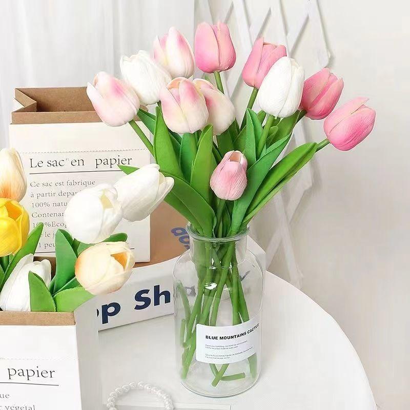Eternal Flower Home Living Room Decoration Bouquet Tulip Table Vase Flower Arrangement Ornament Photography Special Flowers