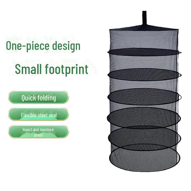 60cm Foldable Round Herb Drying Net and Hanging Basket