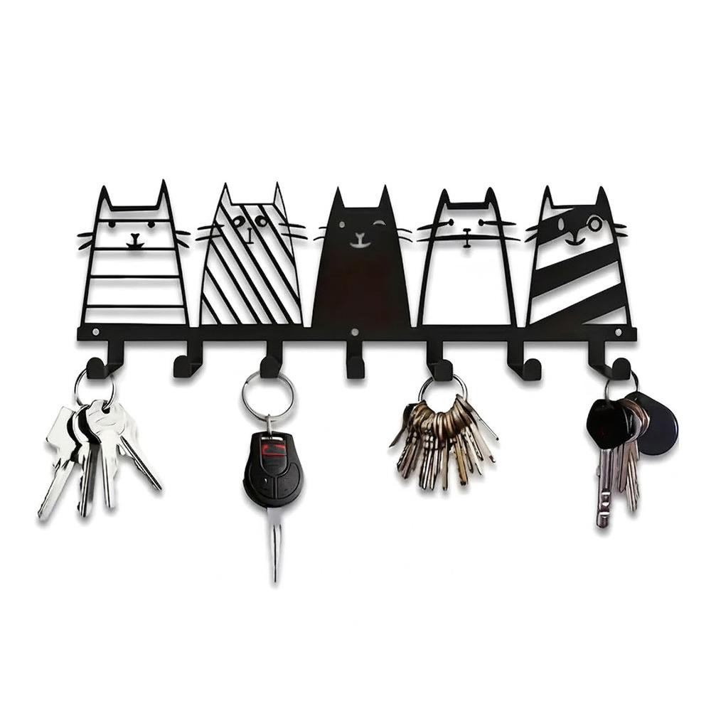 

New Metal Key Holder Accessories with Screws Key Wall Hook Black Wall Mounted Key Holder Home Decoration
