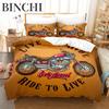 Motorcycle Duvet Cover Set Dirt Bike Extreme Sports Theme For Boy Girl Motocross Racer Polyester Bedding Set King Queen Size