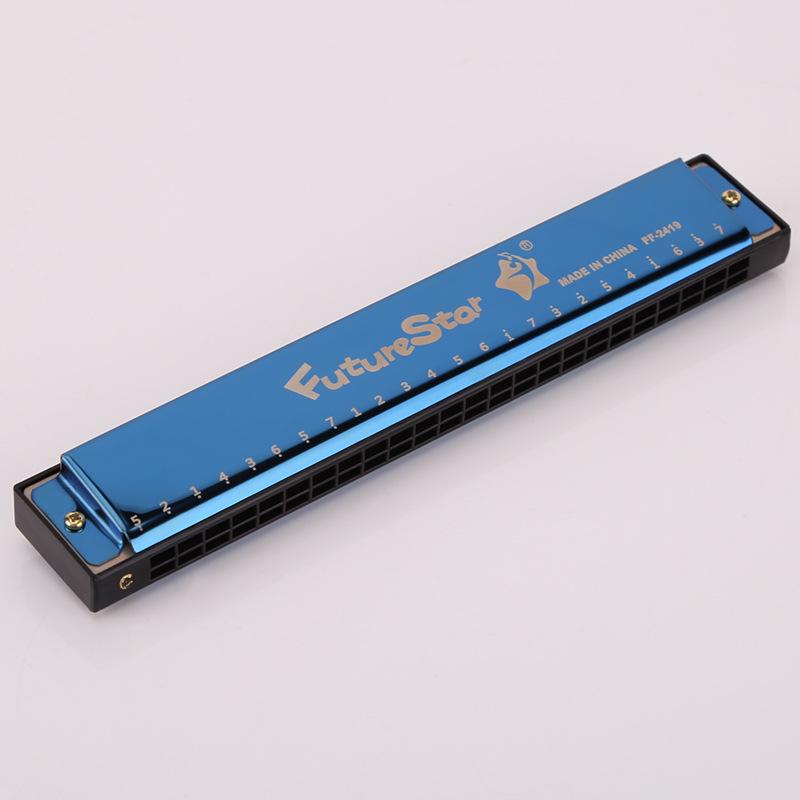 C Key 24-Hole Double Row Harmonica for Beginners and Students - Ideal for Children's Practice and Classroom Use.