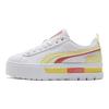 Puma Mayze Fs Interest Baskets Basses à Semelle Épaisse Confortables Baskets Femme Blanc Jaune 387474-03