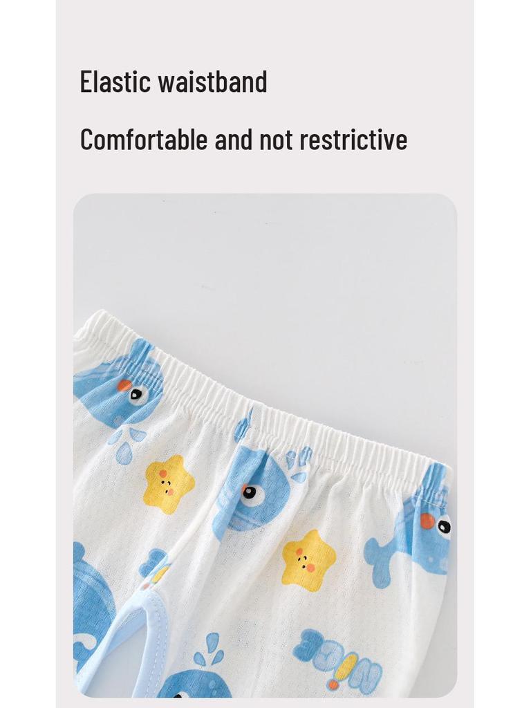 Baby Cotton Cartoon Open-Crotch Pants for Potty Training - Cool & Cute Summer Style for Infants & Toddlers
