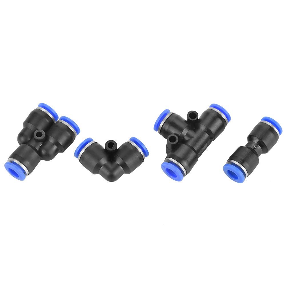 40Pcs 6mm Air Hose Pneumatic Push Connector Air Push Quick Fittings 4 Shape