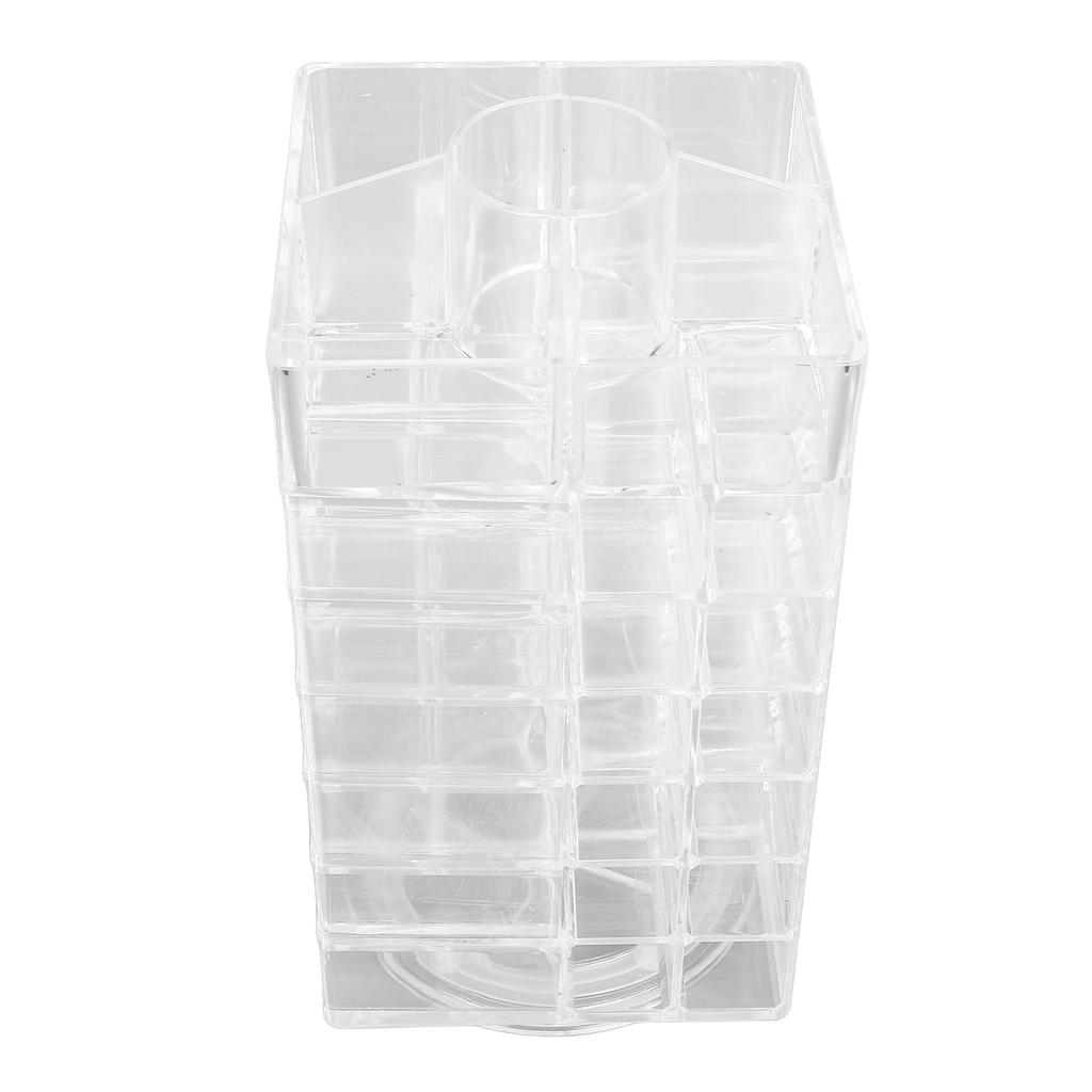 Cosmetic Lipstick Tower 360 Degree Rotating Display 53 Slots Large Capacity Lip Gloss Storage Organizer Transparent