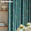1PC NAPEARL French Retro Dark Green Floral Curtains, Printed Thick Blackout Curtains for Living Room Bedroom Window Home Decor