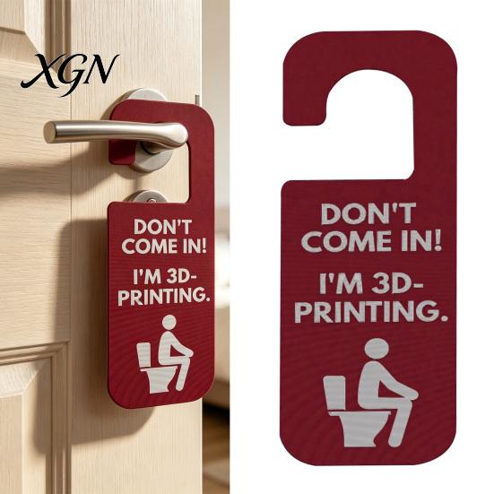 Door Handle Hanging Sign Funny 3D Printed Hanger for Workshop And Office, Don't Come in I'm Printing, Durable Plastic PLA Material Privacy Plaque Knob