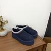 Anti-Slip Tazz Thick Bottom Mini Snow Boots Women's Winter Fleece Lined Warm Fur Slippers Toe Covering Slippers Cotton Shoes
