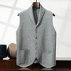 Cardigan da uomo 100% cashmere senza maniche business casual maglia gilet maglione largo Pull Girocollo Top T-shirt basico Pullover