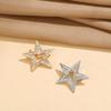 Zinc Alloy Brooch Pin, Star Shape Lapel Badge with Rhinestones Inlaid, Decorative Outfit Pin for Sweaters Collars Hats Bags Coats Scarves