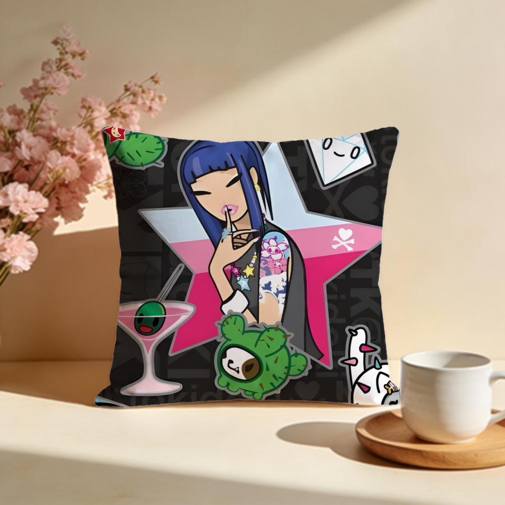 Trendy TTokidokiful Cushion Cover Stylish Washable Pillow Cover Ideal for Couch Bedroom Car Decoration