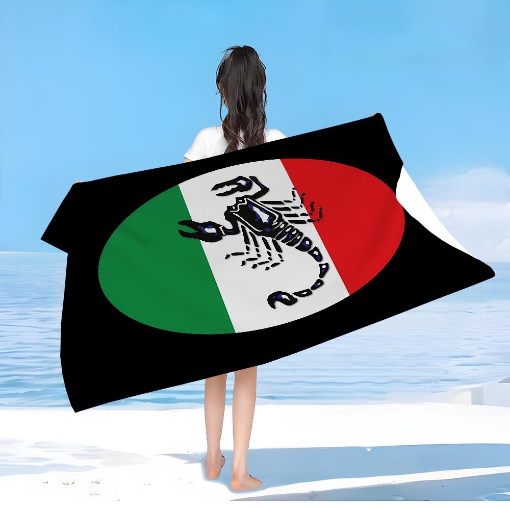 

Abarth Car Logo Beach Towel Cartoon Cute Summer Kids Large Bath Pool Beach Towel Microfiber Absorbent for Swimming Travel W40*H60(CM)