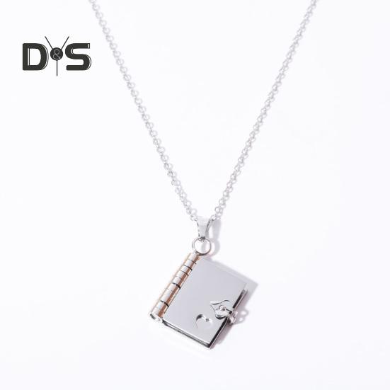 Book Pendant Necklace Women's Sweater Chain Necklace Opening And Closing Book Dangle Jewelry Accessory for Dating Daily Wear Banquet