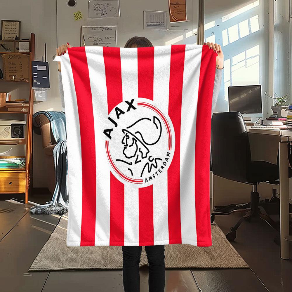 1PC AFC Ajax Patterned Flannel Blanket Suitable For All Seasons for Home Decor Warmth and Comfort Gifts Holiday Present