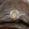 Xiaohongshu Earrings Color Treasure Ring Jewelry S925 Silver Inlaid Natural Opal Egg Surface Ring Women