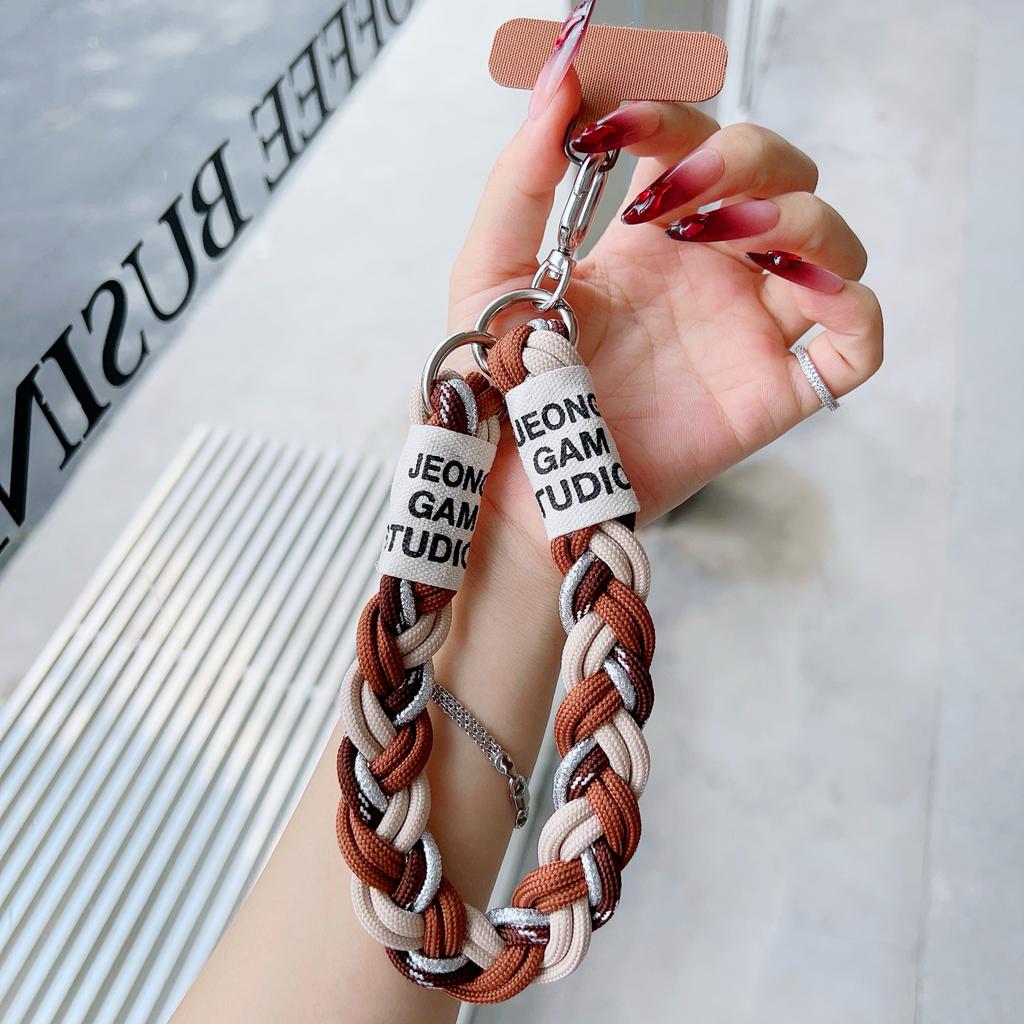 Niedliches Handy-Lanyard zum Aufhängen, Dekoration, kann getragen werden, gedrehtes Seil, Anti-Verlust-Anhänger, modisch, starkes Handgelenk, kurze Riemen