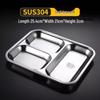 Chinese Style 304 Stainless Steel Compartmented Tray for Fast Food, Student, Adult, and Child Tableware