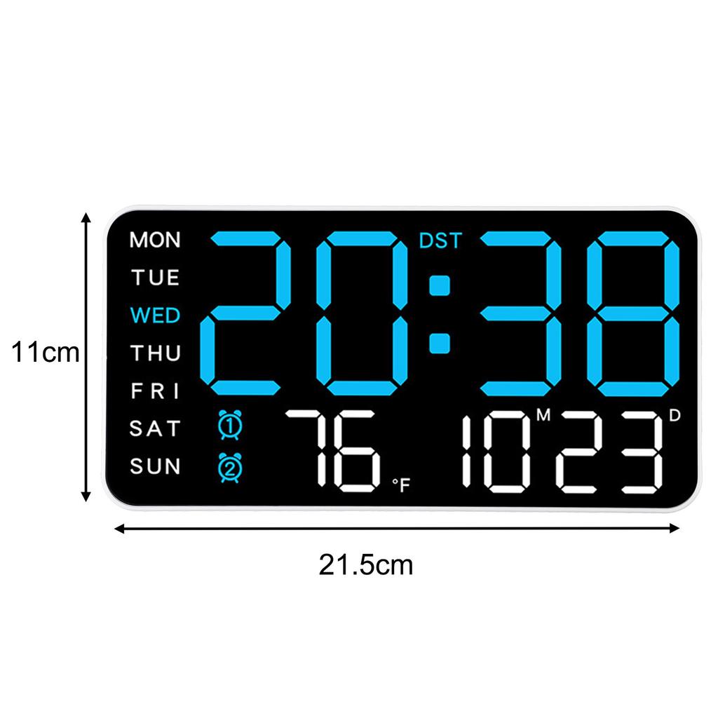 Day And Week Display For Daily Use LED Digital Wall Clock Brightness Adjustment Clock Plastic Material Wall Or Table Use