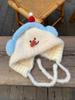 Cute snowman cartoon plush pullover hat children winter warm strap ear hat cycling cold-proof pullover hat