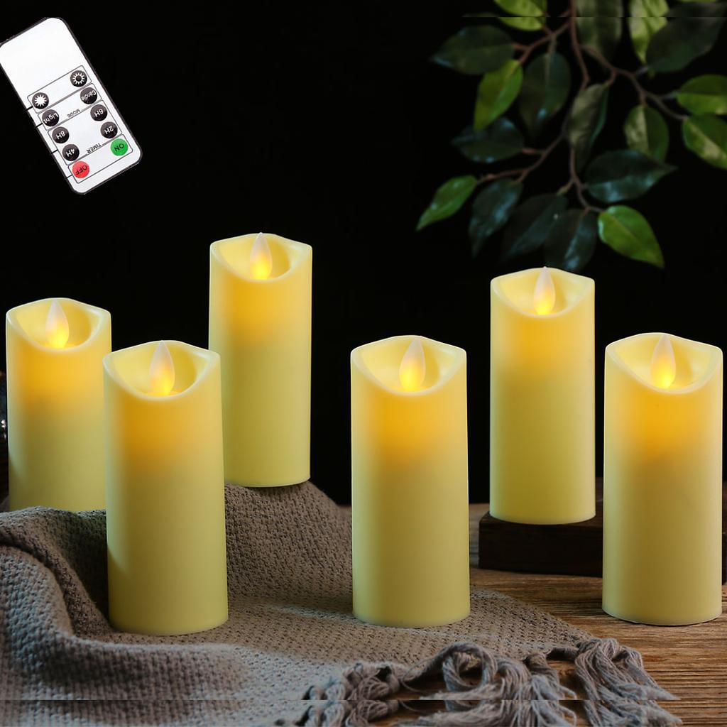 1/3/6 PCS Fernbedienung Religiöse Kirche LED Kerzen, 12,5 cm/5 Zoll Höhe Votiv Kunststoff Stumpenkerzen Tropfen