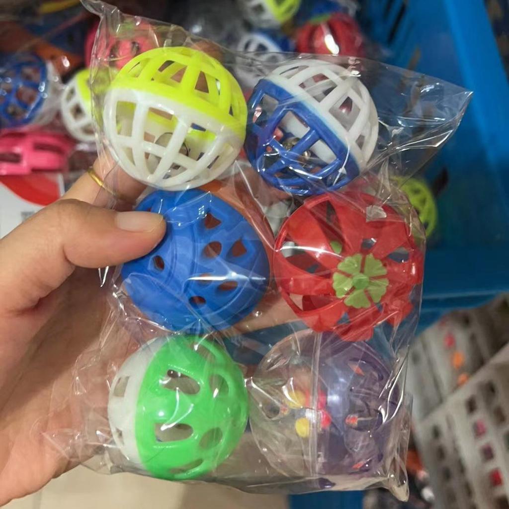 Colorful Sounding Cat Toy: Mesh Bell Ball for Self-Play and Biting