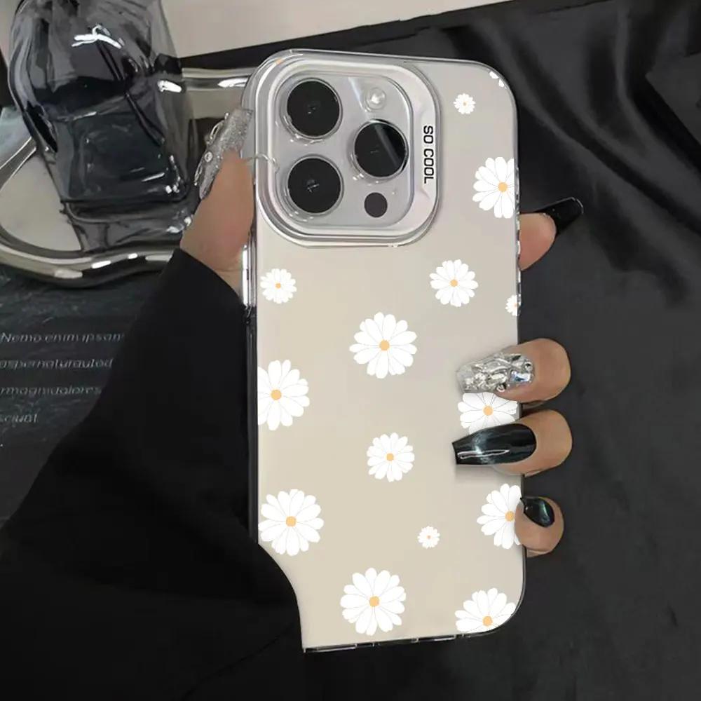 For Xiaomi Redmi Note 11 8 10 Pro Plus 11E 10 Pro Max 11S 10S Cute Full Daisy Pattern IMD Plating Case Note11 Pro 4G Phone Cover