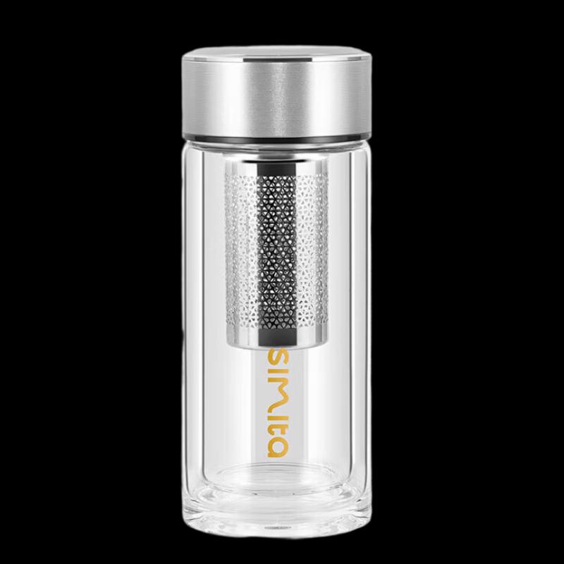 Schmidt Double-Wall Insulated Glass Tea Cup with Extended Filter