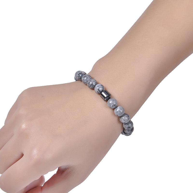 Natural Obsidian Stone Bracelet Magnetic Anxiety Relief Healthy Women Men Smoking Cessation Weight Loss Black Beads Bracelets