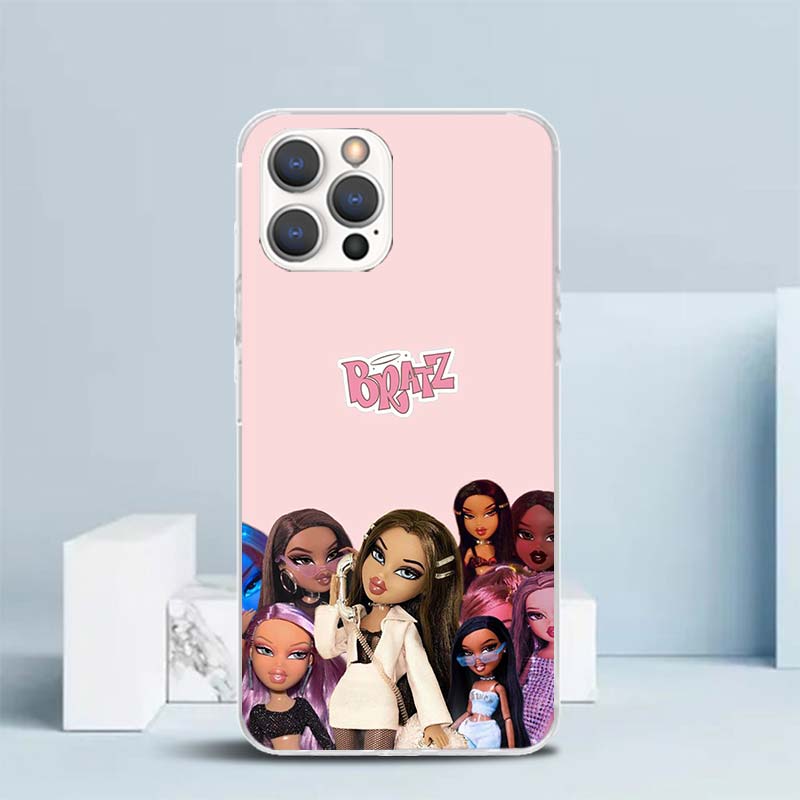 Lovely Bratz Doll Soft Cover for iPhone 16 17 Air 15 14 Pro Max 16E Phone Case 13 Mini 12 11 7 SE 8 Print Pattern Fit Cases 16 1