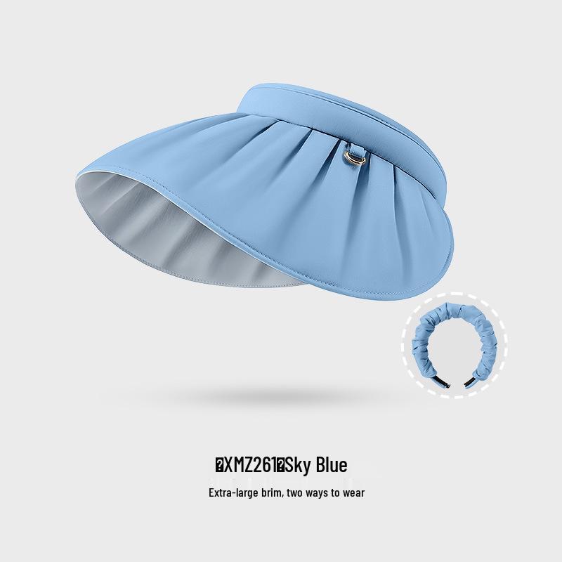 

Женская летняя шляпа-козырек от солнца с широкими полями и открытым верхом, защита от УФ-лучей, универсальный дизайн One Size