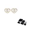 CHANEL CC heart-shaped design gold-plated earrings women's gold