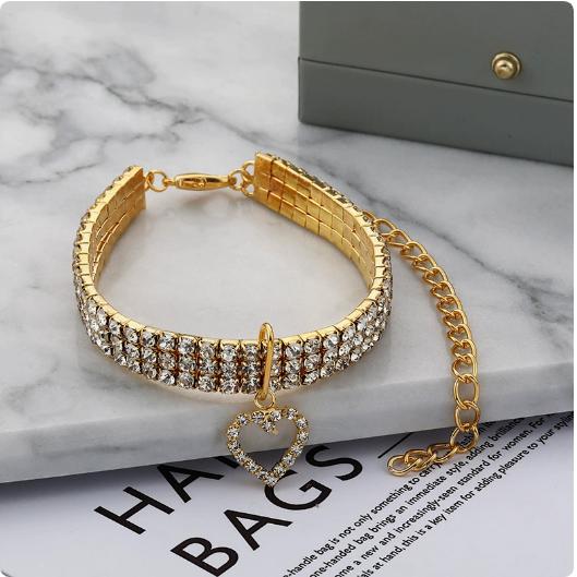 3- Elastisches Haustierhalsband mit Herzanhänger für kleine Hunde und Katzen