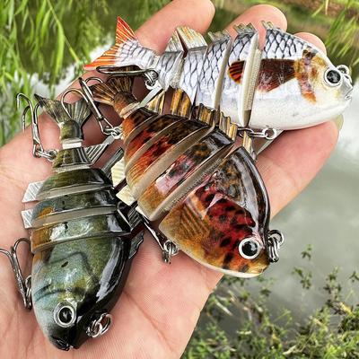 Lure False Bait 6-section Multi Section Fish 8cm 16g Bionic Plastic Hard Bait, Top Mouth Seabass Overfeeding Fish Bait HS077