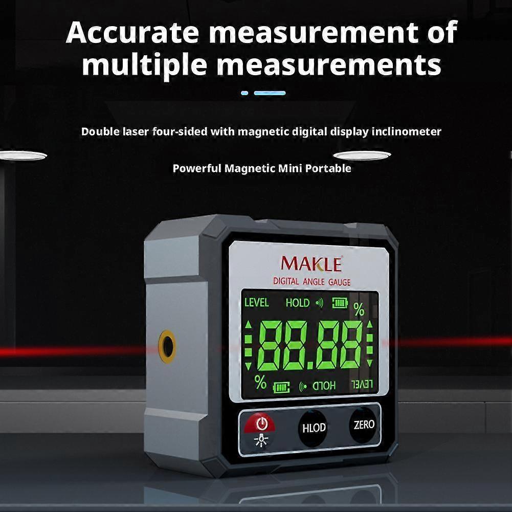 Four-Sided Magnetic Inclinometer Dual Laser Digital Tilt Magnetic Angle Finder