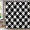 Modern Lines Bathroom Curtain Colored Plaid Pattern Shower Curtain Bohemian Home Bathroom Decor Polyester Shower Curtains