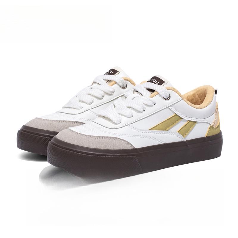 

NSTCU Women s 2025 White Apple Canvas Sneakers - Breathable, Thick Sole, Casual Student Shoes 35