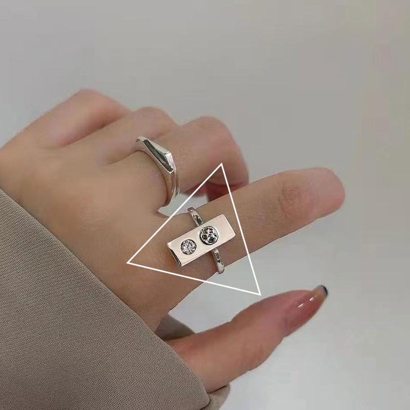 Premium Quality Cold Minimalist Aesthetic Ring For Women Geometric Pattern Accessory J2041