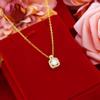 Three-Piece Zircon Gold Jewelry Set: Women's Earrings, Ring, and Necklace