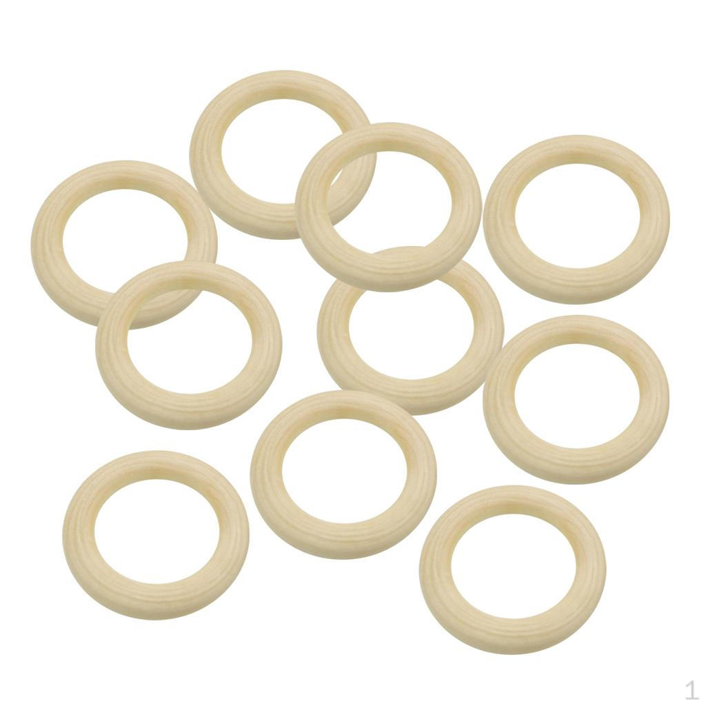 10 Pcs Wood Rings Circles DIY Pendants Connectors Jewelry Making