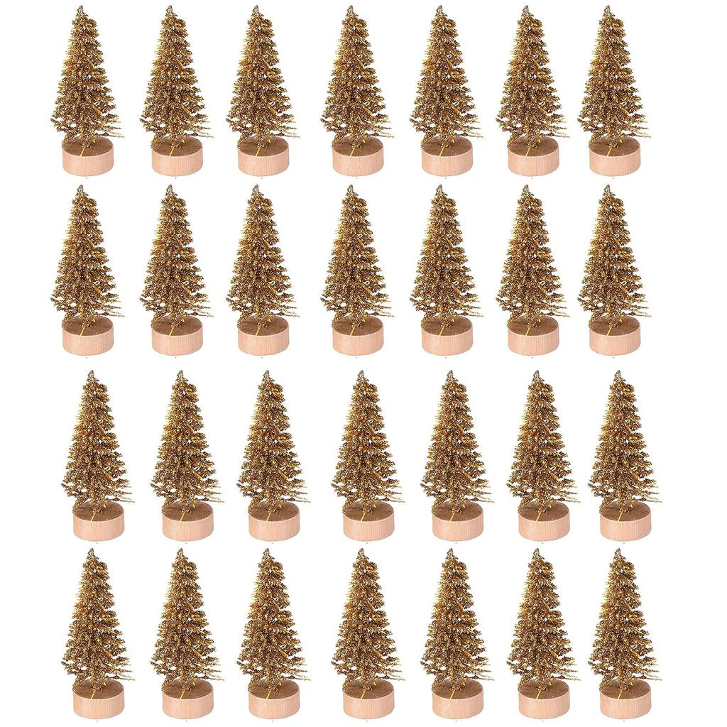 5/500pcs Mini Christmas Tree Small Artificial Christmas Tree Ornament Cedar Pine Sisal Tabletop Merry Christmas Party Decoration
