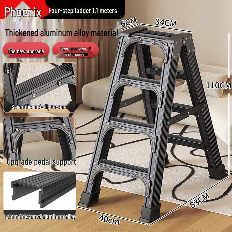 Aluminum Multifunctional Telescopic Folding Ladder: Portable, A-Frame, Household & Engineering Use