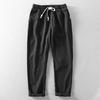 Men's Casual Pants Straight Linen Trousers Male Black Polyester Korean Style Classic In Streetwear Harajuku Y2k Baggy Summer