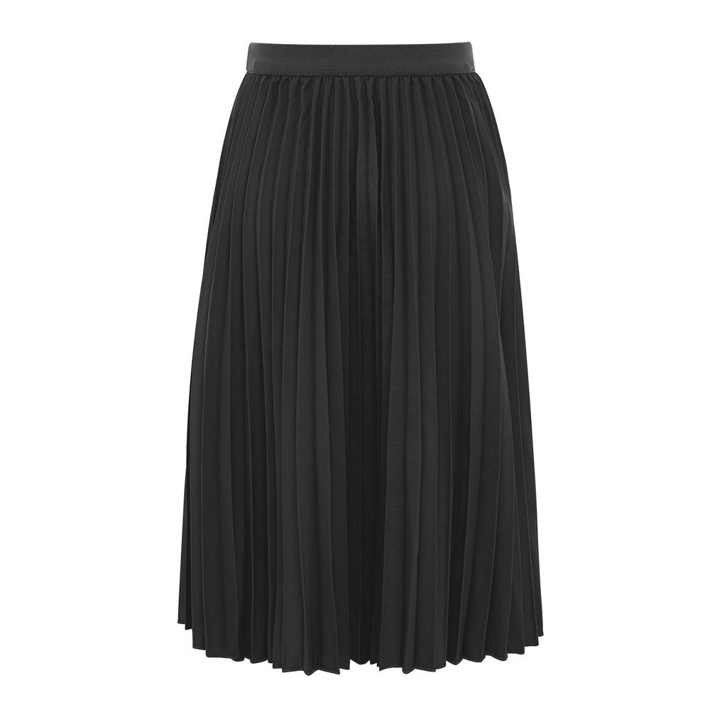 Girls High Waist Elastic Waistband Solid Color Pleated Skirt with Lining Flowy Holiday Birthday Skirt