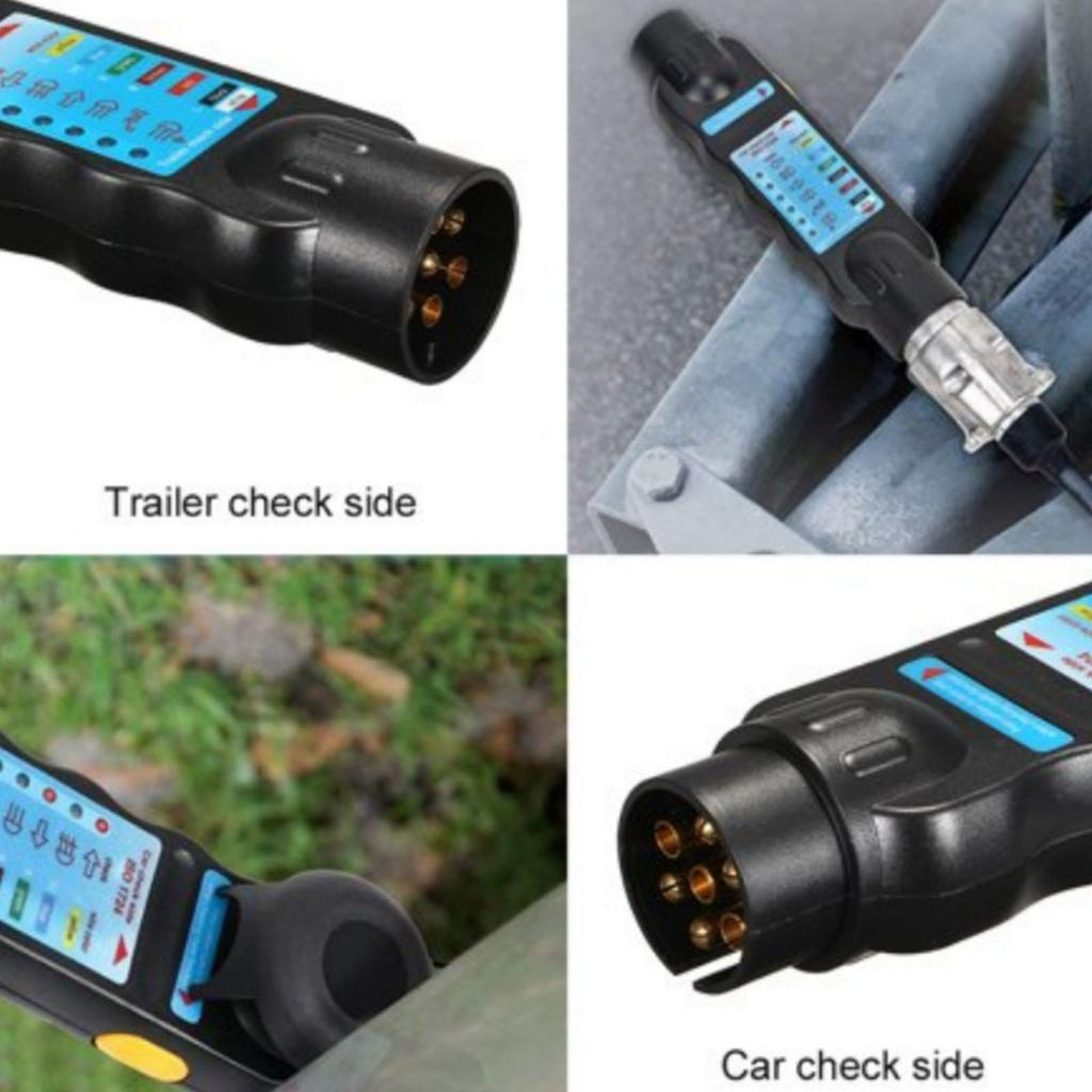 Trailer Socket Tester 7 Pin Electrical Tow Bar Wiring Circuit Light Test Tool for Truck RV