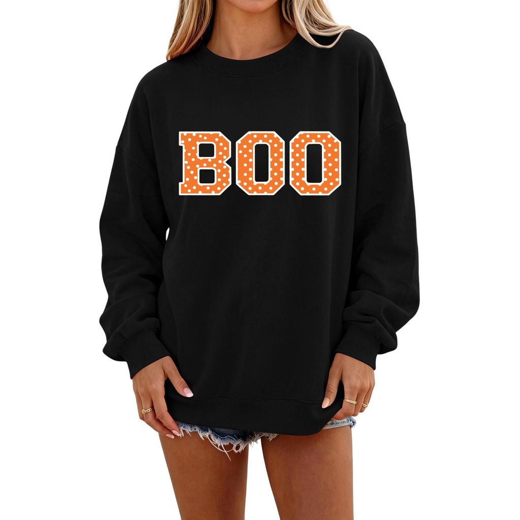 Women's Casual Pullover Sweatshirt - Neck, Long Sleeve, Loose Fit Top