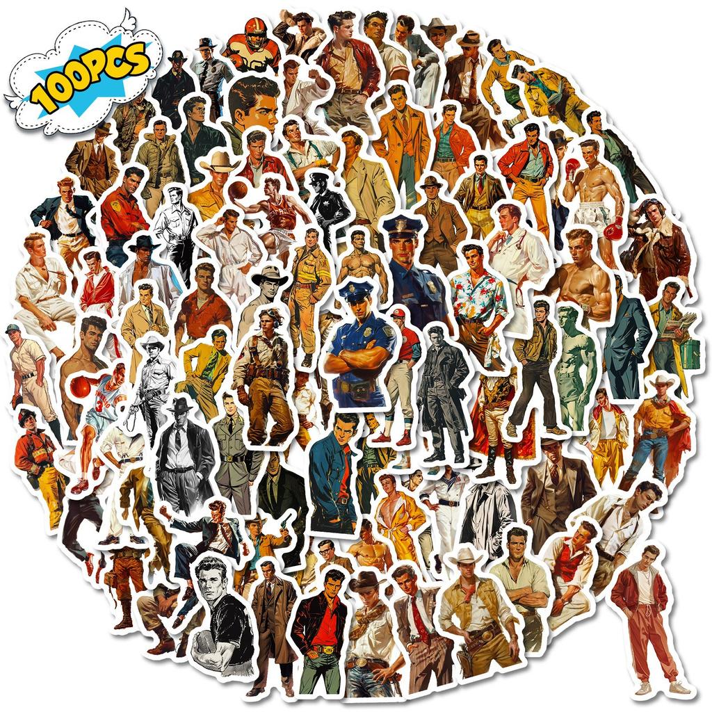 100 Retro Professionelle Männliche Boxer Graffiti Aufkleber DIY Dekorativer Koffer Laptop Aufkleber