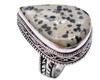 Dalmatian Jasper Natural Gemstone Silver Plated Ring US Size-6.75 R 629
