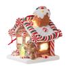 Gingerbread House Tree Topper Light Up Mini Gingerbread House Ornaments Soft Clay Fairy Tale Candy House For Christmas Tree