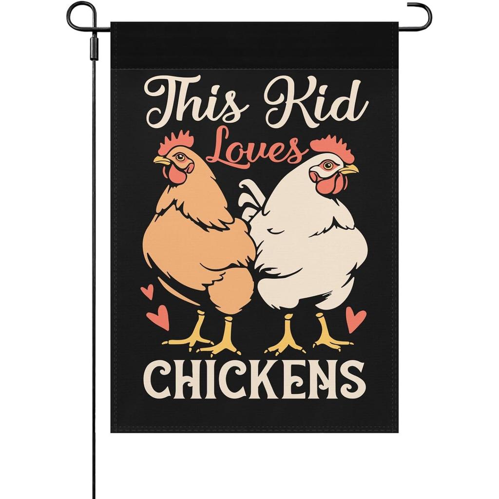 This Kid Loves Chickens Garden Flag One Size Double Sided Vintage Outdoor Flag Double Sided Camping Small Garden Flags